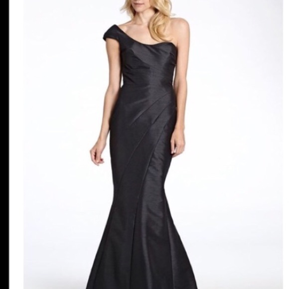 black taffeta gown
